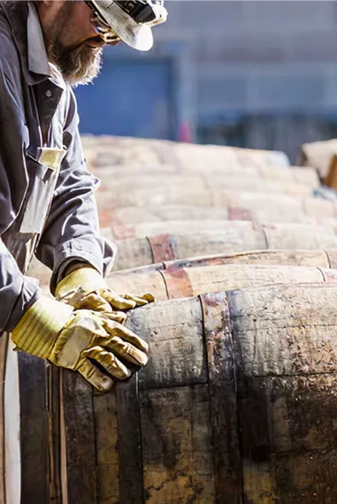 man working in distillery  