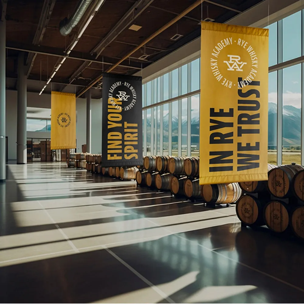 Whisky Barrels Indoor Banners Rye Academy Alberta  Content