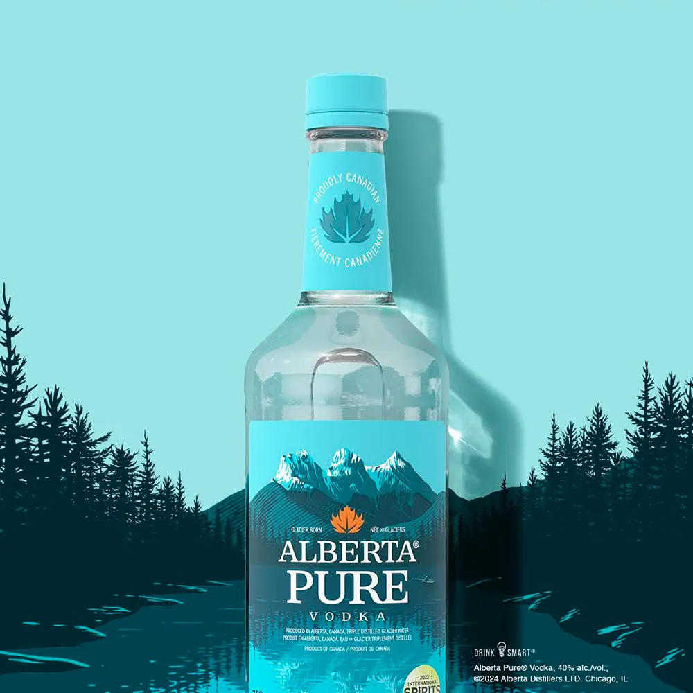 Pure Vodka Bottle Forest Graphic Shadow Alberta
