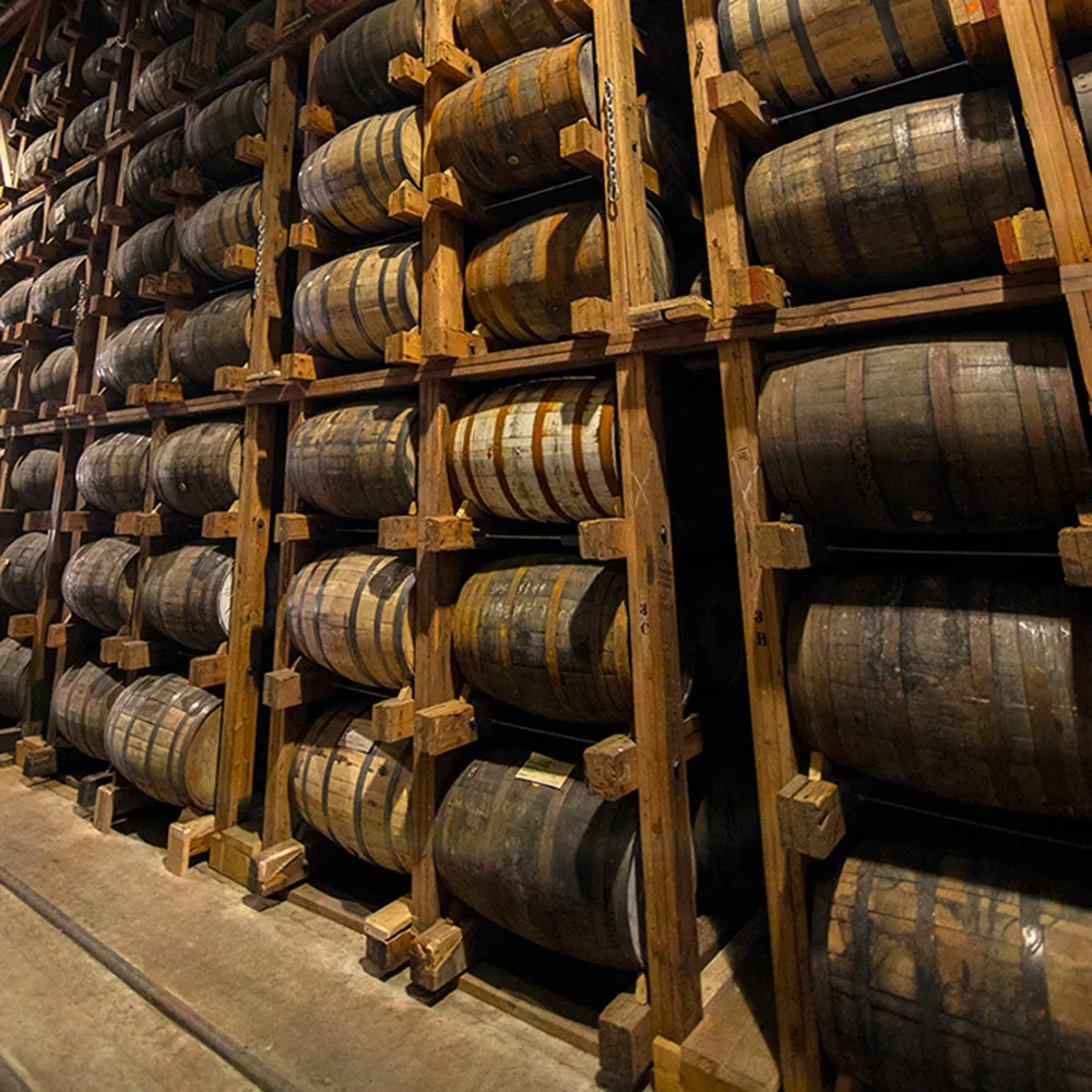 Aging Room Whisky Barrels Wooden Racks Alberta