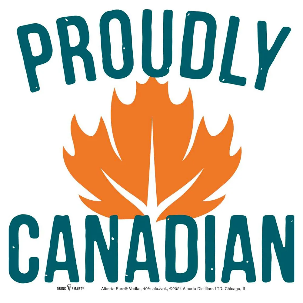 Proudly Canadian Leaf Typography Alberta