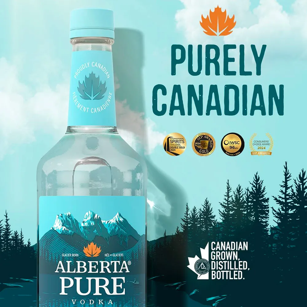 Pure Vodka Bottle Awards Forest Text Alberta