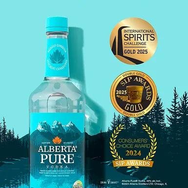Pure Vodka Bottle Awards Medals Alberta
